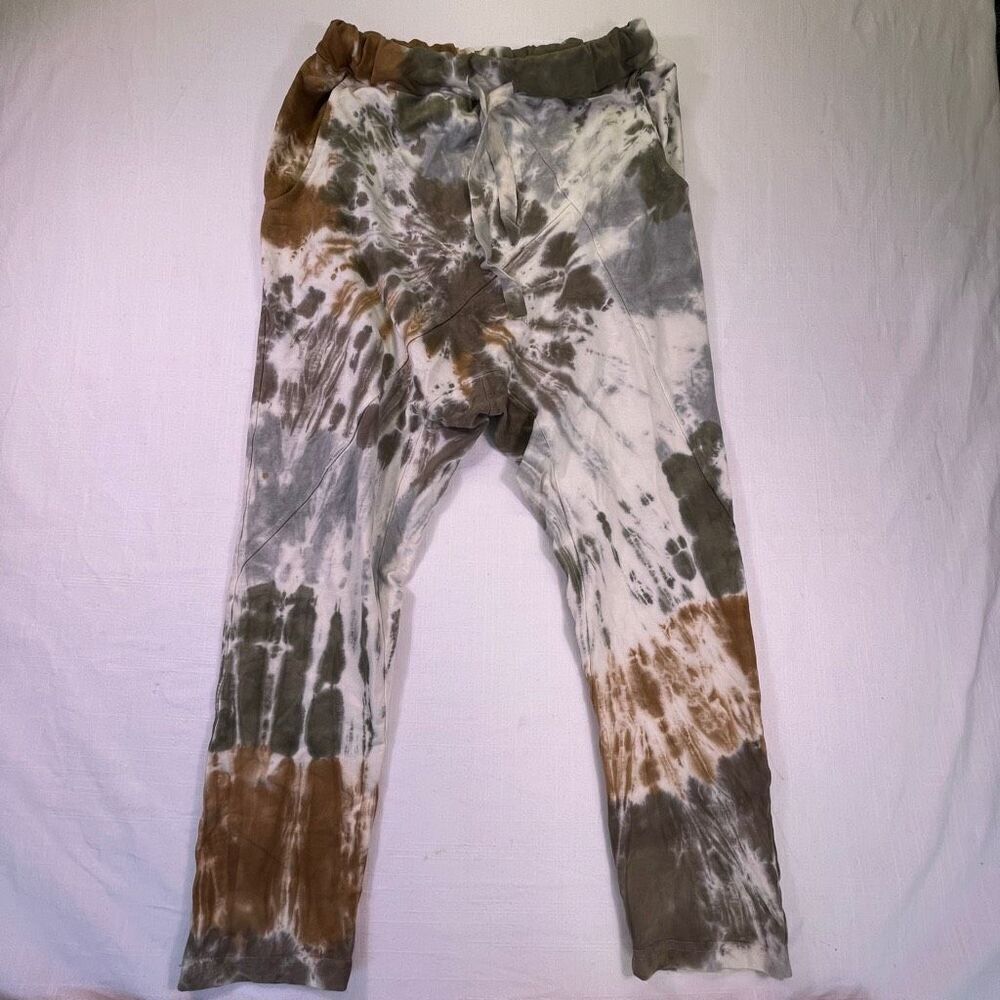 Venti6 Multicolor High Waisted Tie Dye Cotton Drawstring Jogger Pants Medium